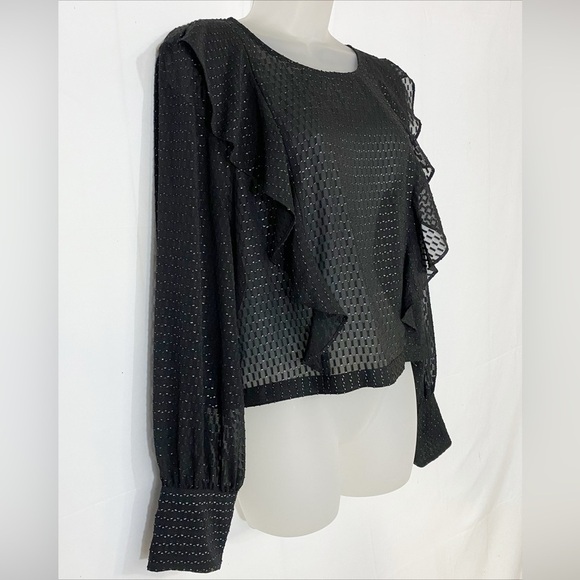 Bar III | Sheer Metallic Polka Dot Top - Picture 4 of 16